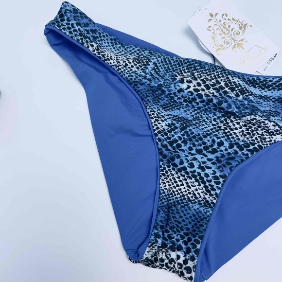 NWT Becca Size Large Reversible Bikini Blue Snake Print Pattern - Picture 9 of 12